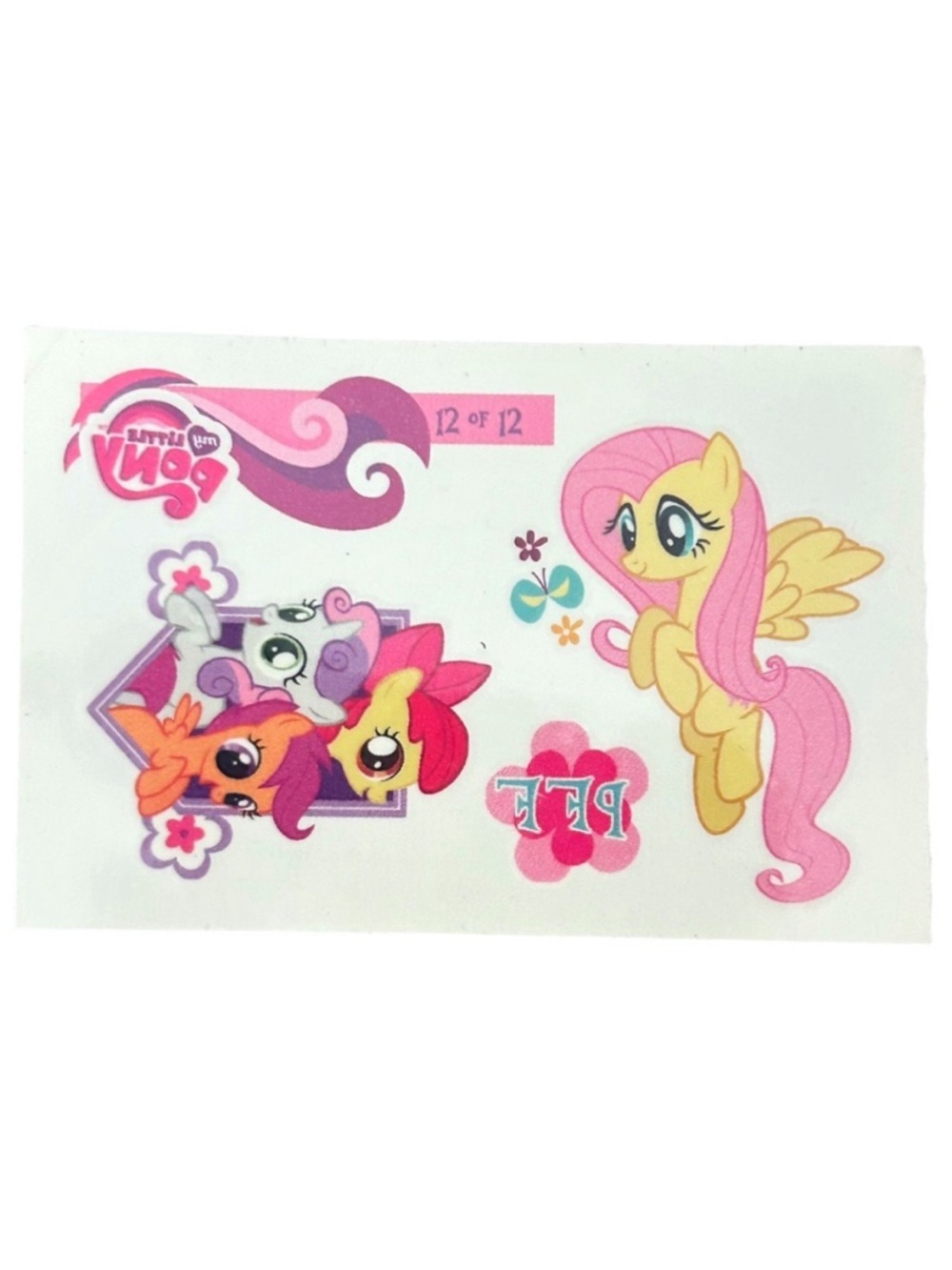 My Little Pony Temporary Tattoos Fluttershy Scootaloo Apple Pink Yellow Purple
